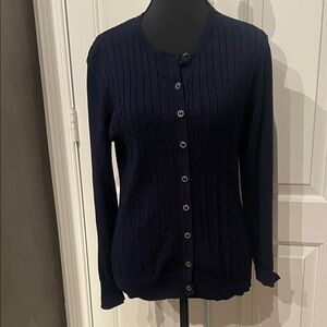 Classic Navy Button-Up Cardigan